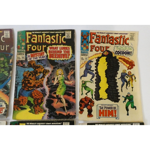 204 - Marvel's Fantastic Four no. 64-70, 72, 74-76, 78, 79, 81 and 82, 10 priced 12c, the rest 10d, in use... 