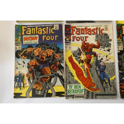 204 - Marvel's Fantastic Four no. 64-70, 72, 74-76, 78, 79, 81 and 82, 10 priced 12c, the rest 10d, in use... 