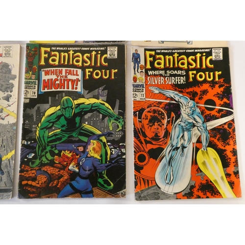 204 - Marvel's Fantastic Four no. 64-70, 72, 74-76, 78, 79, 81 and 82, 10 priced 12c, the rest 10d, in use... 