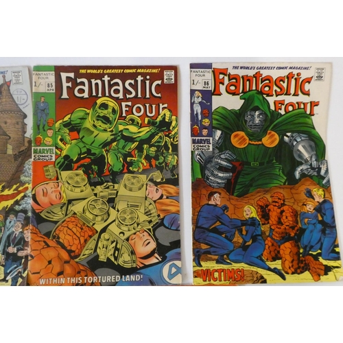 205 - Marvel's Fantastic Four no. 83-95 inclusive, four at 12c, six 15c and the rest 1 shilling, used but ... 