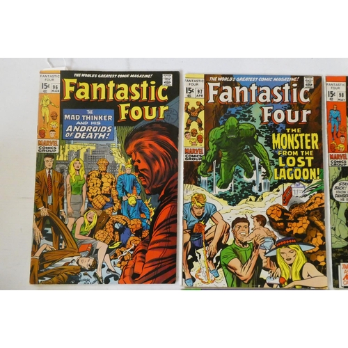 206 - Marvel's Fantastic Four no.96-108, 110 and 111, fourteen priced 15c, but one with surface tear makin... 