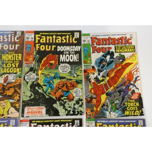 206 - Marvel's Fantastic Four no.96-108, 110 and 111, fourteen priced 15c, but one with surface tear makin... 