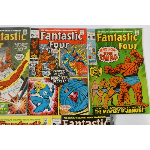 206 - Marvel's Fantastic Four no.96-108, 110 and 111, fourteen priced 15c, but one with surface tear makin... 