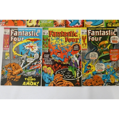 206 - Marvel's Fantastic Four no.96-108, 110 and 111, fourteen priced 15c, but one with surface tear makin... 