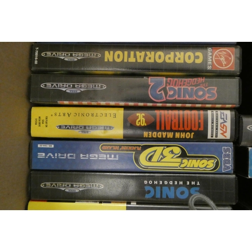 211 - 34 Sega Mega Drive games, all boxed but one, including Sonic, Sonic 2, Fifa 95, Mortal Kombat II, Ta... 