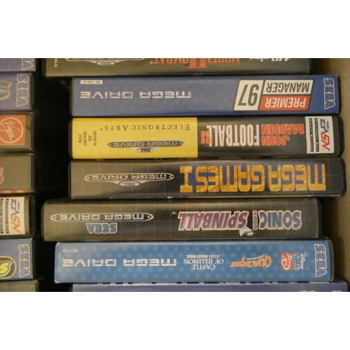 211 - 34 Sega Mega Drive games, all boxed but one, including Sonic, Sonic 2, Fifa 95, Mortal Kombat II, Ta... 