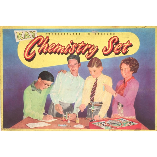 258 - Kay Chemistry Set with 16 chemicals and laboratory equipment and a small Merit student microscope, b... 