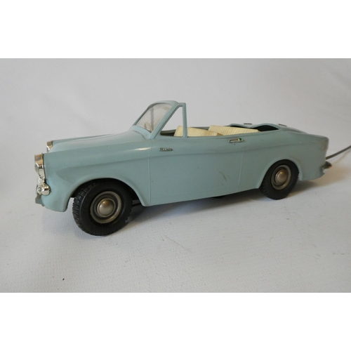 265 - Victory Industries push-button remote-control Hillman Minx In light blue, slight depression in plast... 