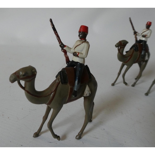 349 - Unboxed Britains Egyptian Camel Corps comprising six camels and five riders, look to have been possi... 