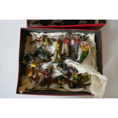 359 - Approximately 80 lead cowboy and Indian figures by Britains Tempo and others, some minor damage and ... 