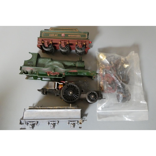 561 - Triang GWR single locomotive in dismantled state with additional white metal GWR tender, chassis wit... 