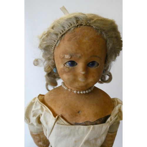 79 - A box of dolls, parts, clothes, hats and accessories including an antique wax doll, Heubach Koppelsd... 