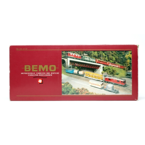 543 - Bemo H0e Glacier Express train set with locomotive, three coaches and wagon, boxed, good (Est. plus ... 