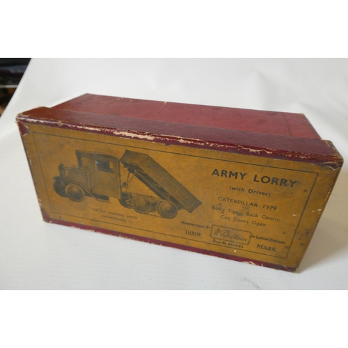 421 - Britains army ambulance, later edition with homemade minor modifications and over painting with two ... 