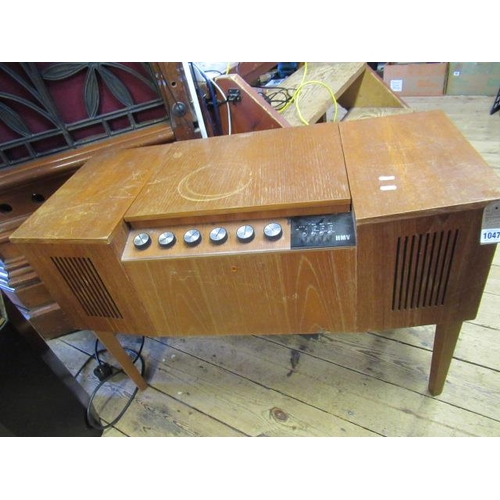 1047 - HMV TEAK RADIOGRAM WITH GARRARD RECORD PLAYER