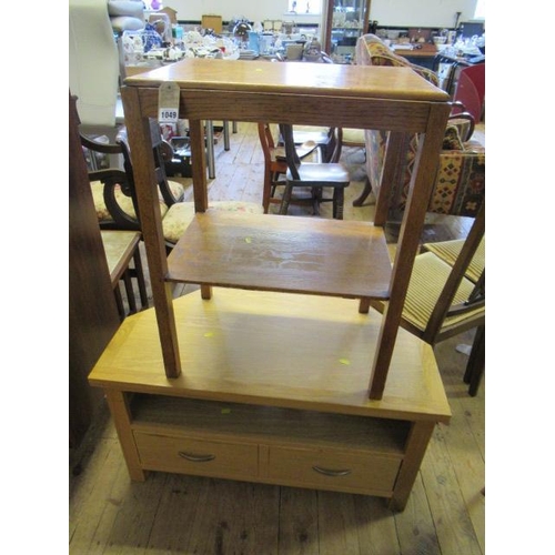 1049 - TWO TIER SIDE TABLE AND A TV STAND