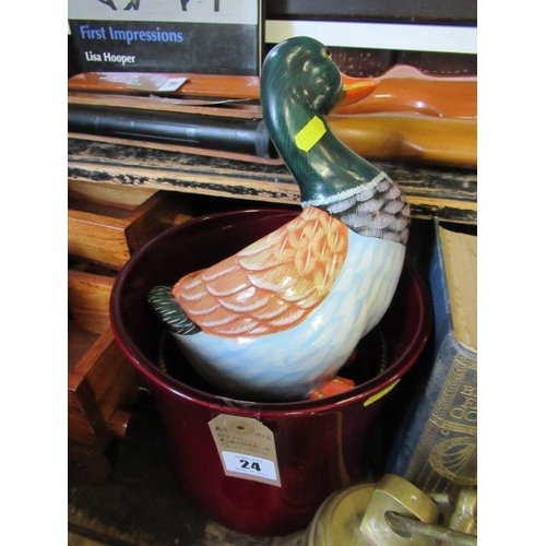 24 - DUCK PLANTER AND TWO OTHERS