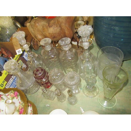 127 - QUANTITY OF DECANTERS ETC