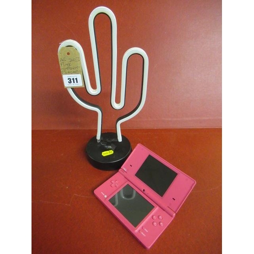 311 - PINK NINTENDO DS AND A CACTUS LIGHT