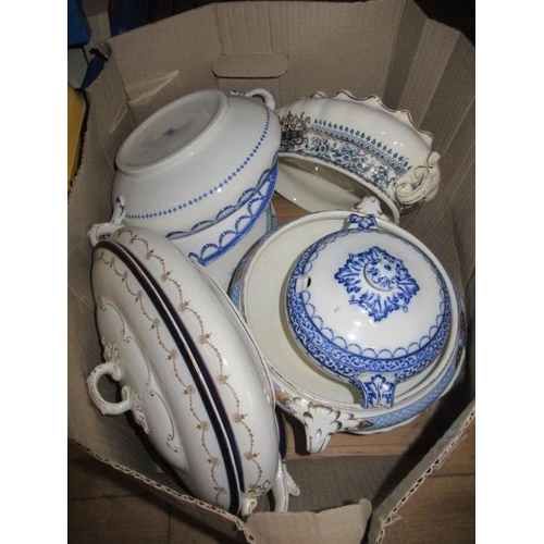 369 - BOX OF TUREENS