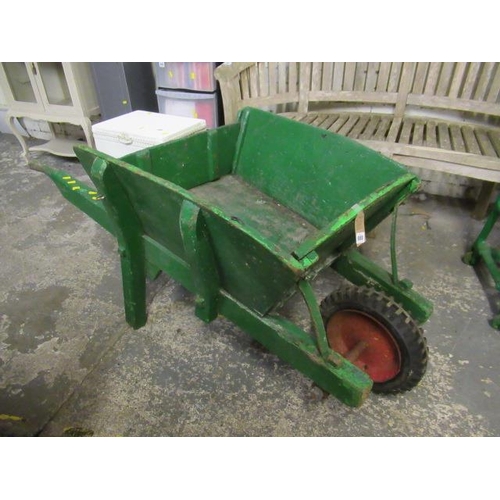 880 - VINTAGE WOODEN WHEELBARROW