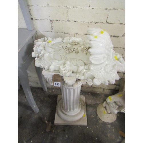 885 - TWO WHITE POTTERY GARDEN ORNAMENTS