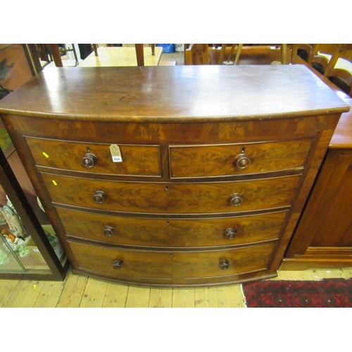 894 - MAHOGANY BOW FRONT CHEST OF DRAWERS