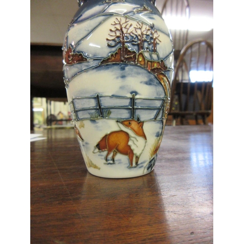 317 - SMALL MOORCROFT WOODSIDE FARM PATTERN VASE