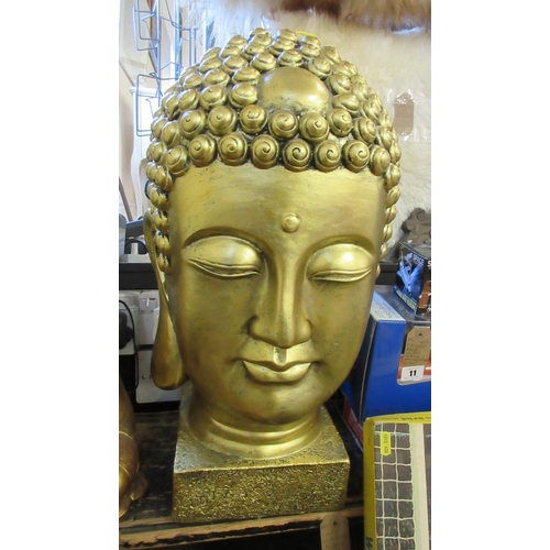 1 - LARGE GOLD EFFECT BUDDHA HEAD