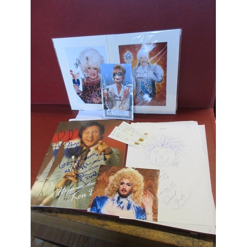 67 - ENVELOPE OF SIGNED CELEBRITY PHOTOGRAPHS INCLUDING JOANNA LUMLEY AND KENNY EVERETT ETC