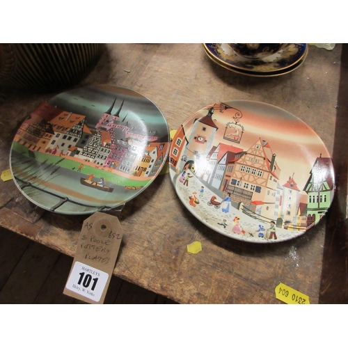 101 - TWO POOLE POTTERY PLATES