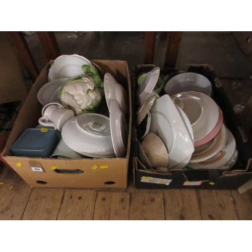 112 - TWO BOXES OF CERAMICS