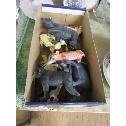 118 - BOX OF TOY ANIMALS