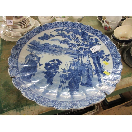 136 - BLUE AND WHITE CHINESE CHARGER