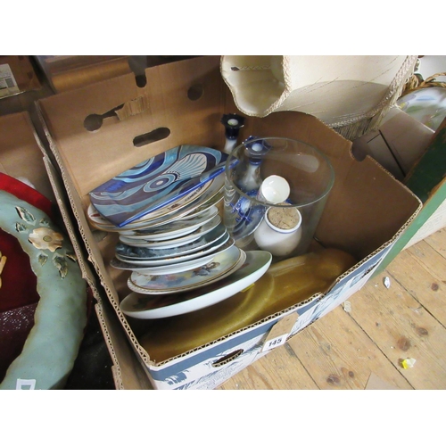 145 - BOX OF CERAMICS