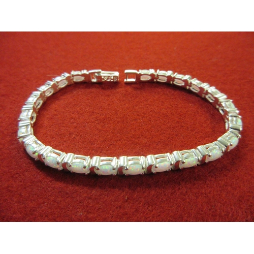 164 - OPAL SET SILVER BRACELET