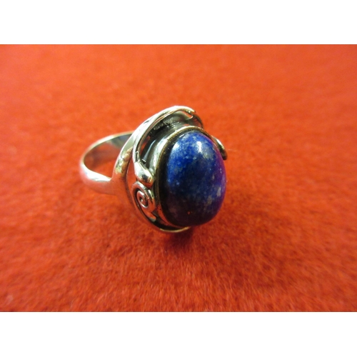 170 - LAPIS LAZULI SET SILVER RING