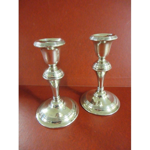 184 - PAIR OF SILVER CANDLESTICKS