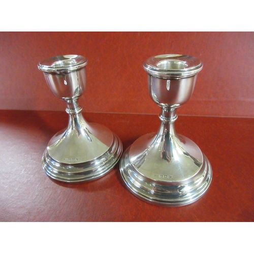 186 - PAIR OF SILVER CANDLESTICKS