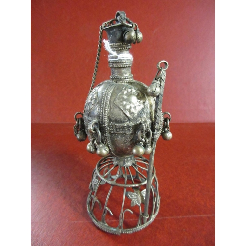 192 - ISLAMIC WHITE METAL CONTAINER ON STAND