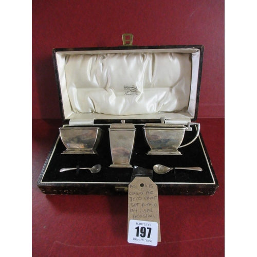 197 - CASED ART DECO CRUET SET