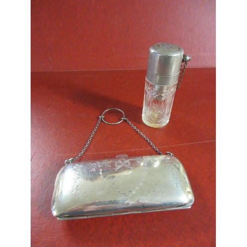 200 - SILVER PURSE AND SCENT BOTTLE