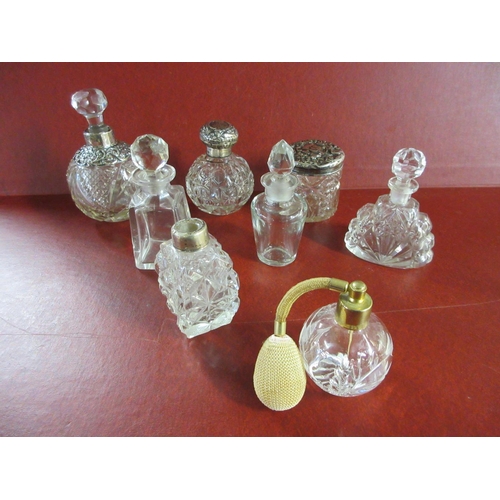 201 - SILVER AND GLASS SCENT BOTTLES ETC