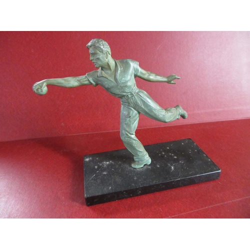 206 - ART DECO STYLE METAL FIGURE ON PLINTH