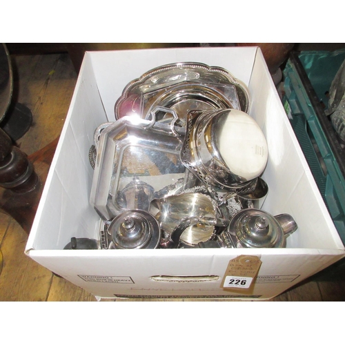 226 - BOX OF EPNS INCLUDING TUREENS