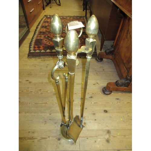 226A - BRASS FIRESIDE COMPANION SET