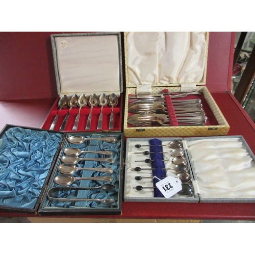 231 - FOUR CASED CUTLERY SETS