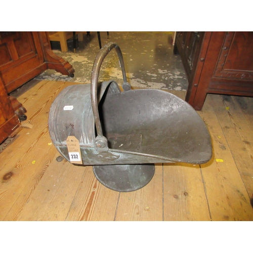 232 - COPPER COAL SCUTTLE