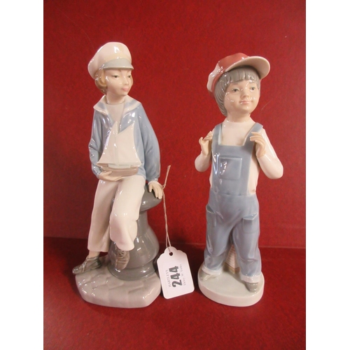 244 - TWO LLADRO BOY FIGURES