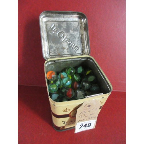 249 - TIN OF MARBLES